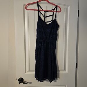 Vanity Navy Blue Lace Mini Dress